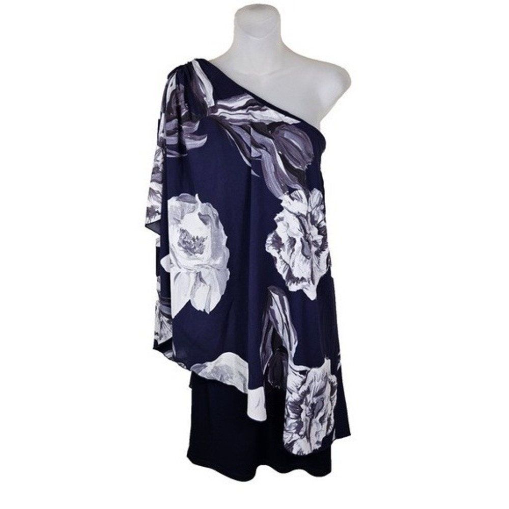 Alice + Olivia Silk One Shoulder Floral Dress ~ Size XS~Flowy Party Drape Fairy